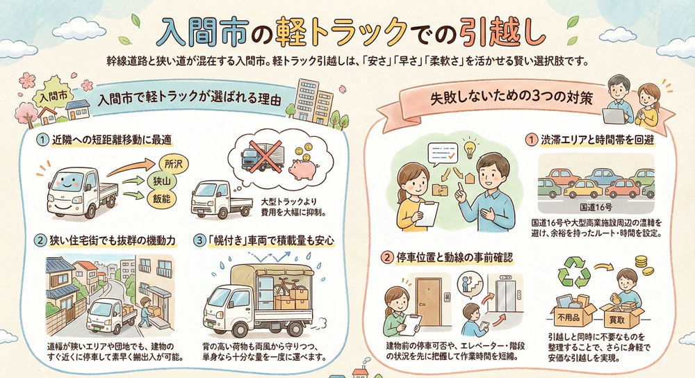 入間市の軽トラックでの引越し