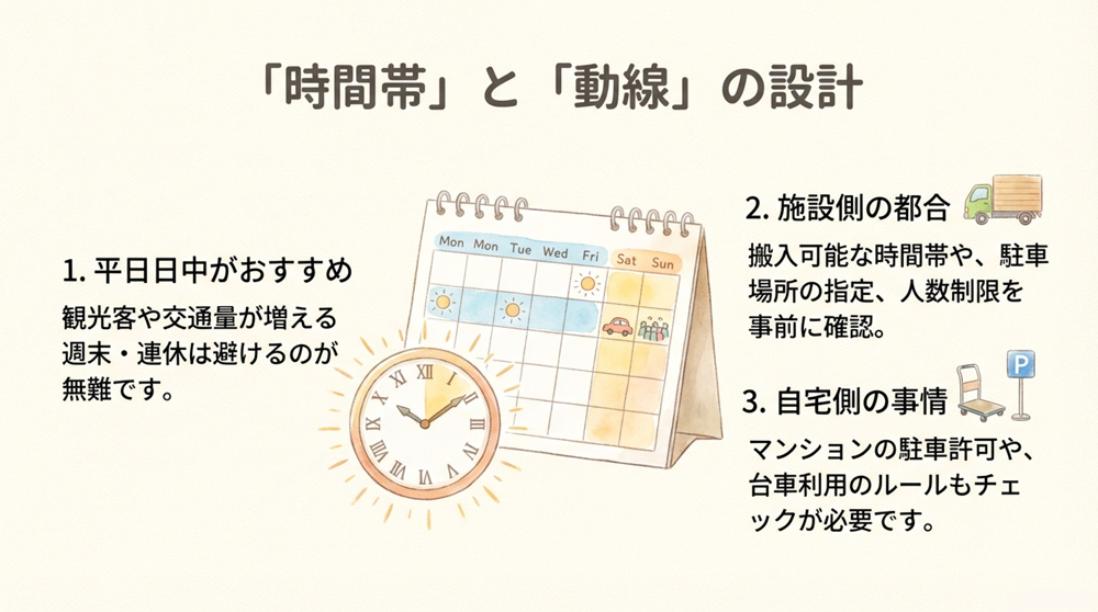 時間帯と車両スペースを考える