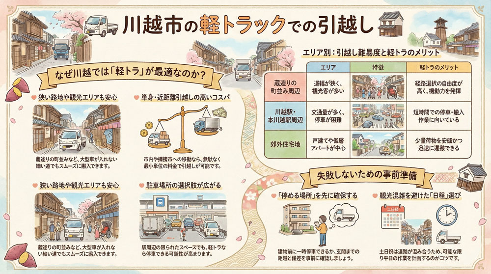 川越市の軽トラックでの引越し