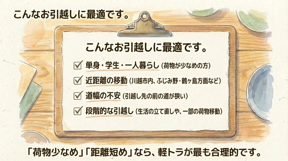川越市で軽トラ引越しを検討する人はどんな人?