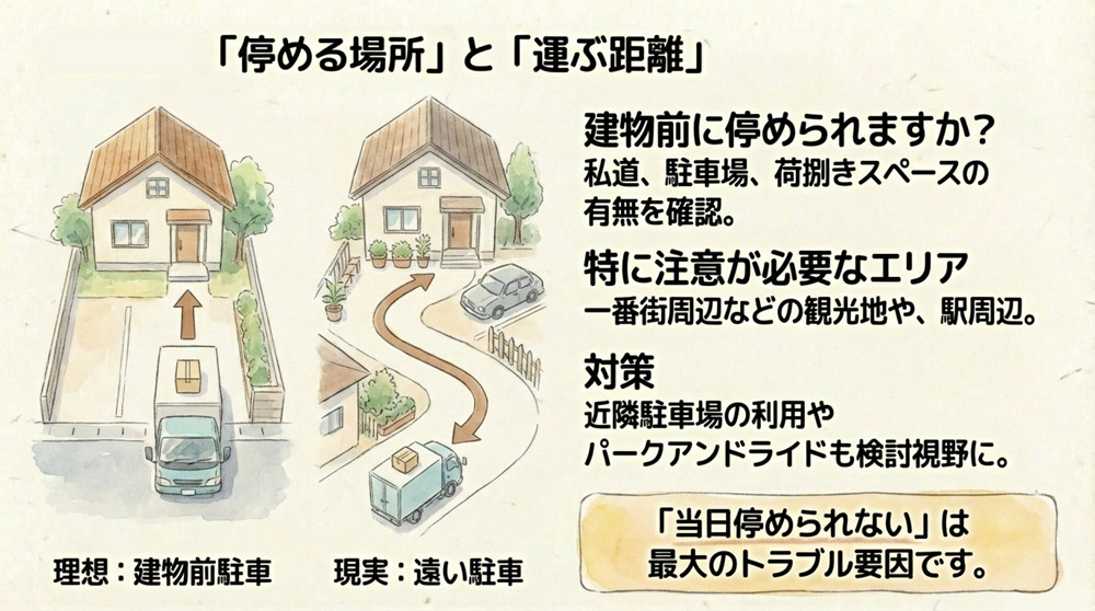 「停める場所」と「運ぶ距離」を先に決める