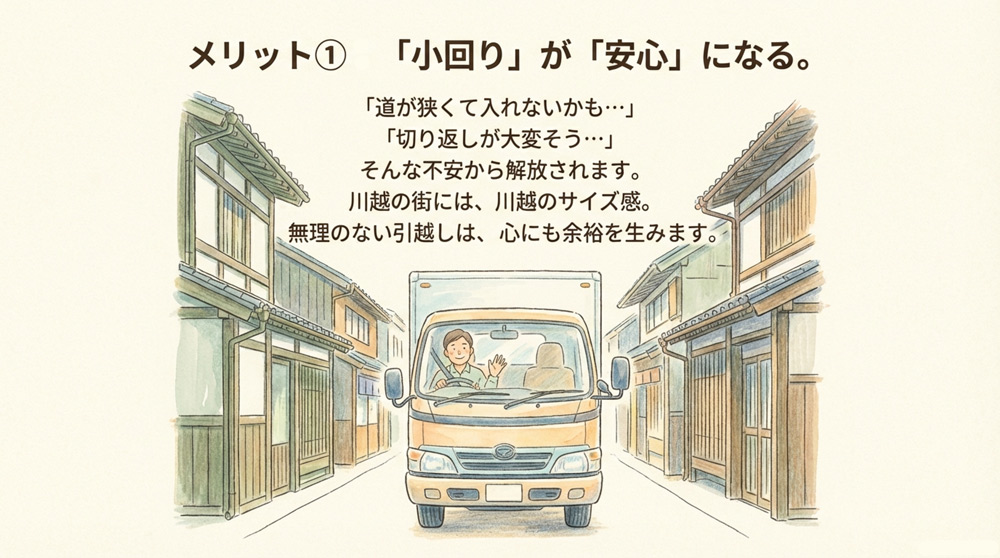 【軽トラのメリット1】「小回り」が利く