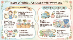 狭山市で介護施設(老人ホーム・サ高住)に入る人のための軽トラック引越し