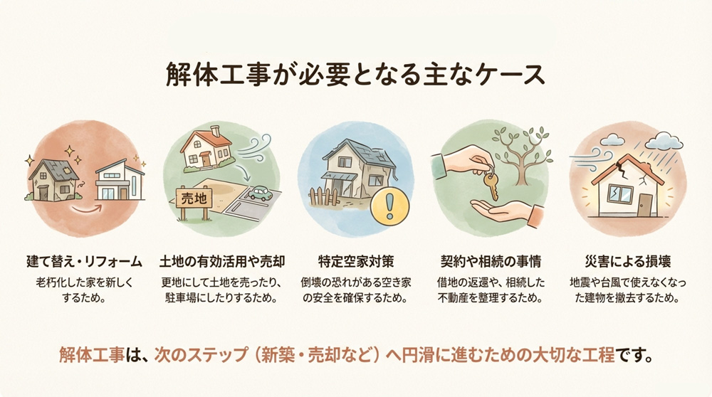 解体工事が必要となるケースとは