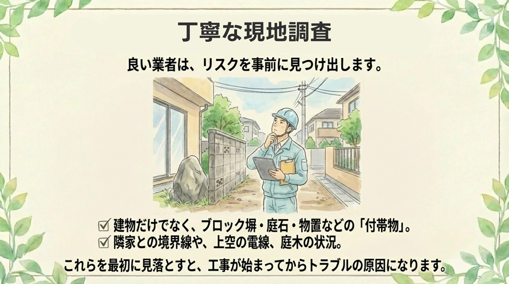 解体工事前の現地調査