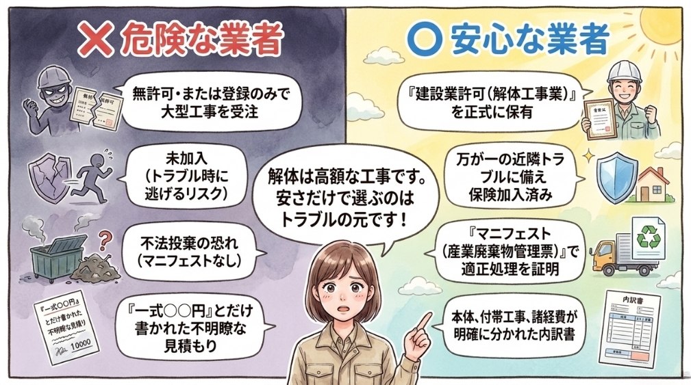 危険な業者と安全な業者
