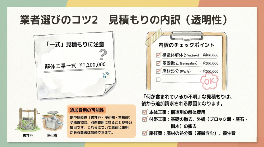 見積書の内訳が明確