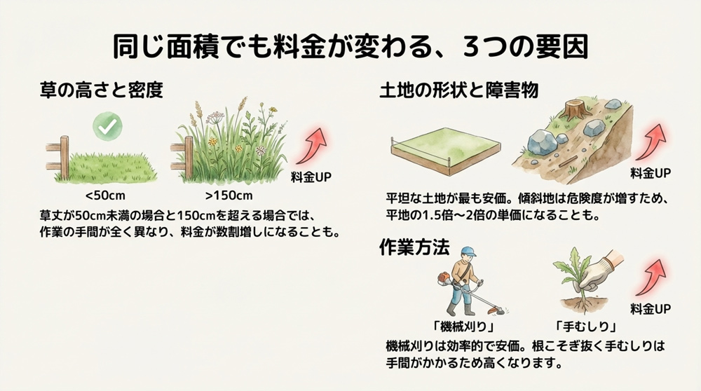 草刈り料金が変動する要因