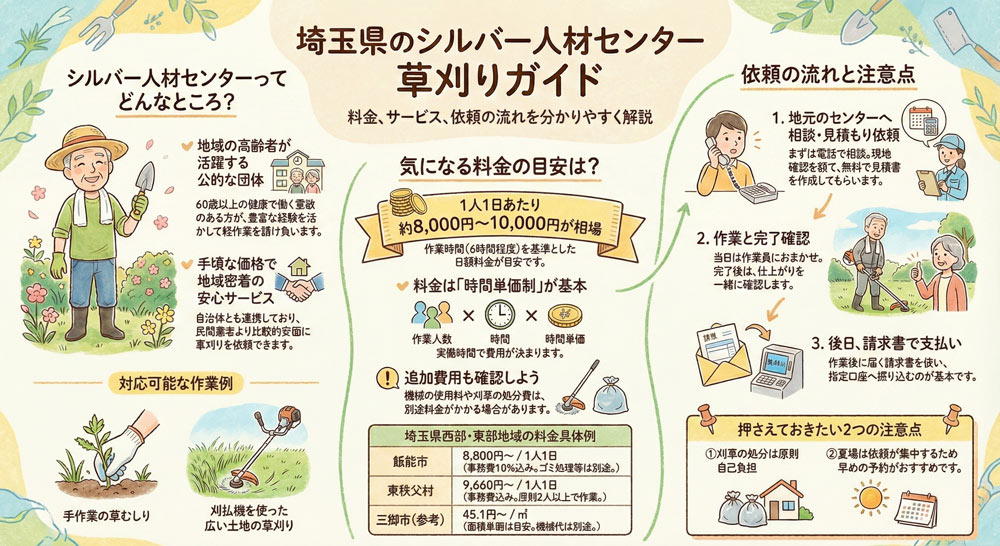 埼玉県シルバー人材センターの草刈り料金