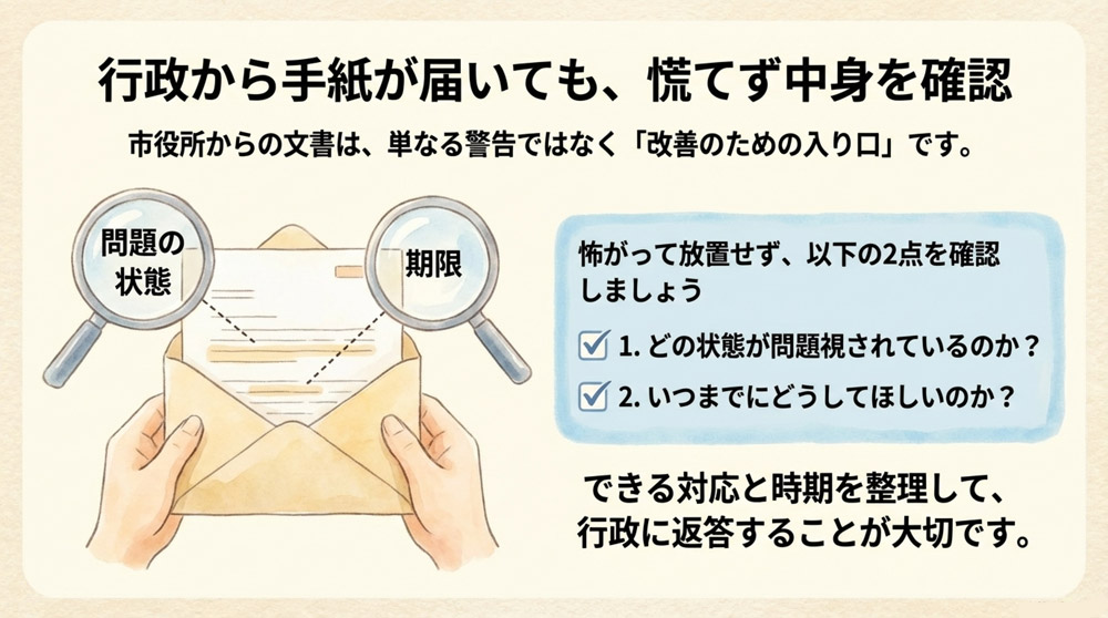 行政からの文書の内容を確認する