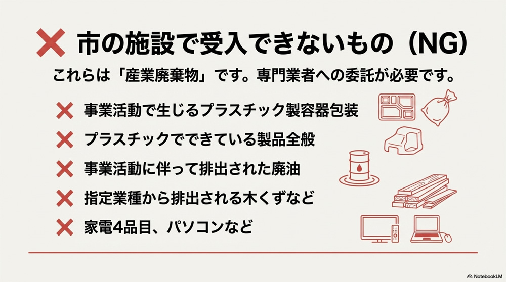 坂戸市では受け入れできない産業廃棄物