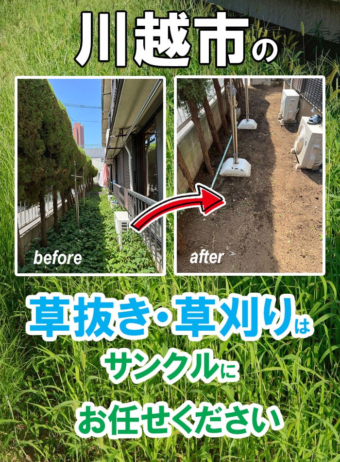 川越市の草刈り・草抜き（草むしり）のご依頼