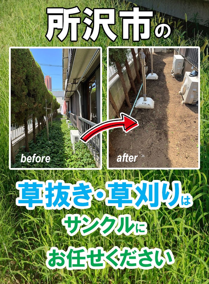 所沢市の草刈り・草抜き（草むしり）のご依頼