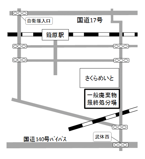 熊谷市一般廃棄物最終処分場（拾六間）周辺図