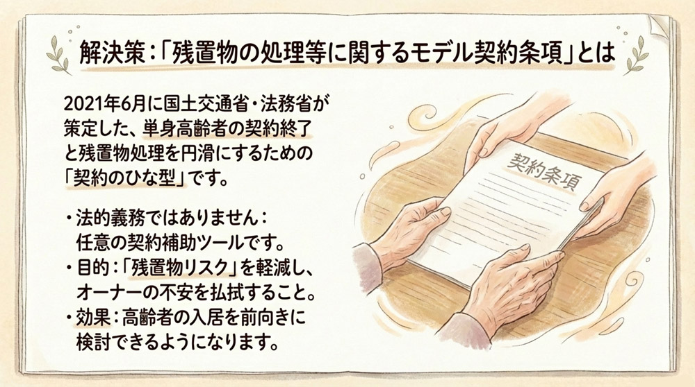 残置物の処理等に関するモデル契約条項とは?