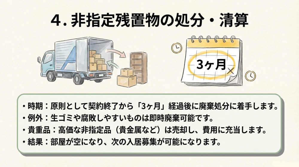 4.非指定残置物の処分・清算