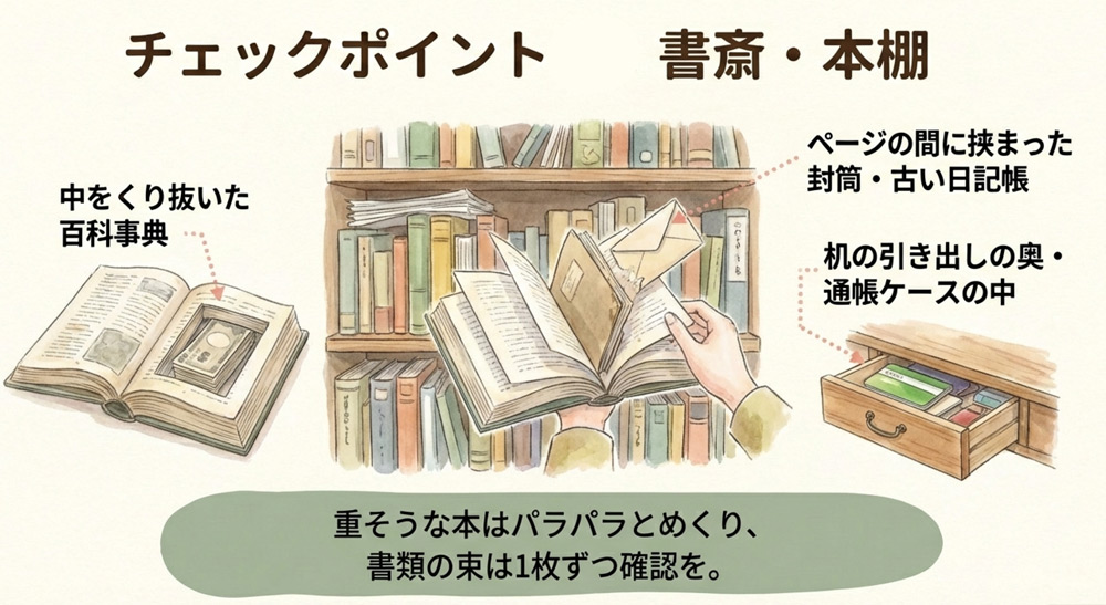 引き出し・書類棚(机や本棚)