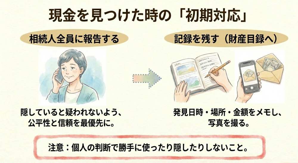 他の相続人全員に報告する