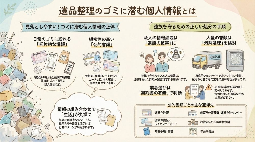 遺品整理のゴミに潜む個人情報とは